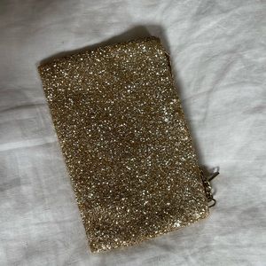 J. Crew glitter gold clutch/shoulder evening bag